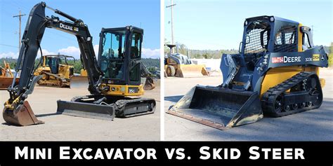 mini excavator vs skid steer patio|mini skid steer price comparison.